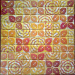 2014 © OKTOBER 50x50cm, stempeltrykk med tekstilmaling, håndquilting, bomull