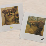 ペットの犬の写真をAIでイラストにして、お母様にプレゼントしてくださいました！