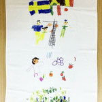 4人のお孫さんの絵を1枚にして、おばあちゃまの温誕生日プレゼントに。