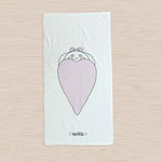 iPadで描いたイラストを プリントしたバスタオルです。 くれよんやマジックとは違い、 デジタルアートのくっきりした イラストも魅力です！