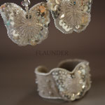 Earrings and bracelet, 100% hand embroidery  Haute couture. 75€ + 85€.