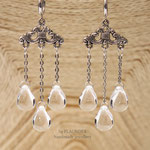 35e. Earrings "Raindrops" by FLAUNDER  with glass beads.