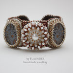 200€.  Bracelet by FLAUNDER with ammonites, jasper and natural pearls.