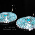 59е.Earrings by FLAUNDER «Blue Lake" with natural turquoise.
