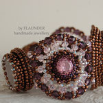 150€.Bracelet by FLAUNDER «Рink Сhocolate" with pink quartz and phianites.