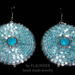 59е.Earrings by FLAUNDER «Blue Lake" with natural turquoise.