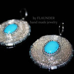 70е.Earrings «Pocahontas» with natural turquoise by FLAUNDER
