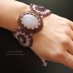 150€.Bracelet by FLAUNDER «Рink Сhocolate" with pink quartz and phianites.