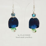 40e.Earrings with real silk cocoons by FLAUNDER