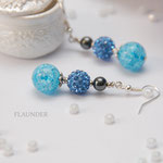 39е. Earrings "Sky in the Clouds" from natural hematite and quartz. The length is 3,5cm.