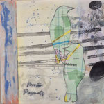 Collage auf Holz, Epoxy 