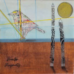 Collage auf Holz, Epoxy 