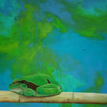 Frosch, Malerei, Grün, Kunst