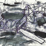 packed unpacked (Skizze), 14,9 X 21 cm, Kugelschreiber, Marker, Tinte auf Papier,  2009