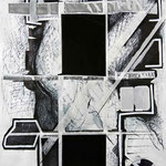 Skulpturskizze zu Darkroom, 59,4 X 42 cm, Montage/Zeichnung, 2015