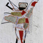 Engelfragment auf Dyslalie, 70 x 56 cm, Collage/Zeichnung, 4/2021