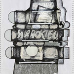 Wrackteil für Darkroom, 70 X 48 cm, Montage/Zeichnung, 2015
