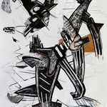 Engelfragment, 100 x 70 cm, Collage/Zeichnung, 9/2020