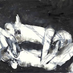 alles fleisch, es ist wie gras, 21 X 29,7 cm, Marker, Acryl, Tinte, Kugelschreiber auf Papier,  2002