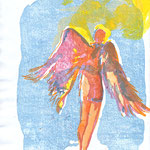 Überholungen "Farbenfroh 2" 201... Japanholzschnitt, Gouache und Aquarell. B x H