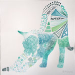 『A growing cat』水彩絵の具