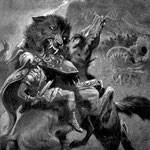 Odin contra el lobo Fenrir