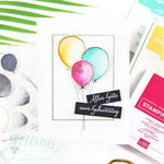 Aquarellkarte mit Luftballons