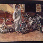 GARAJE MARRAKECH - OLEO SOBRE TABLA - 25X30