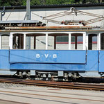August 2023: Be 2/2 Nummer 9 der BVB beim Depot Bévieux der TPC. Der Ort befindet sich oberhalb von Bex. (Aufnahme vom Juli 2023.)