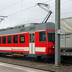 August 2025: Triebwagen Be 4/4 mit der Nummer 615 der CJ im Bahnhof von Noirmont. (Aufnahme vom Mai 2025.)