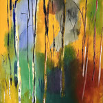 "Birkenwald", Mixed Media On Canvas, 2025, 150cm x 130cm, ©S.Miteff