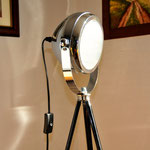 Onkel Edison Tripod Stehlampe Headlight silber