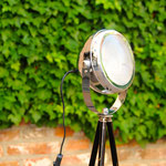 Onkel Edison Tripod Stehlampe Headlight silber
