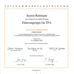 Bescheinigung Fütterungstipps für TFA