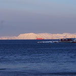 Sicht vom Hafen Hammerfest in früher Morgenstunde