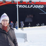 Unser Hurtigruten Schiff im Hafen von Tromsö