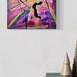 Impression 62 (mit schwarzem "A") (30 x 30 x 4) Acryl auf Leinwand. Kunst von Petra Reinhard