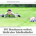 Eichsfelder Tageblatt 07.05.2019: Frauen-Fußball Oberliga FFC Renshausen vs Eintracht Braunschweig (1:4)