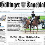 Göttinger Tageblatt, Titelfoto 15.07.2019: Bettenröder Dressurtage 2019 
