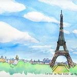エッフェル塔とパリの空
