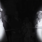 1957 si inaugura l'edificio telefonico in via Principe Umberto(da sx i vigili urbani, G.Merincolo, P.Romano, F.Pasqua e A. Lavorato)