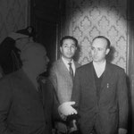 1961 (aprile) da sx gli avvocati, Mario Policastri e Leonardo Federico(al comune in occasione della visita di Fanfani)