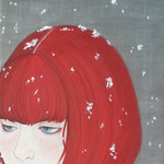 寒椿　F3　個人蔵/Sold