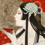 菊に盃（花札）　SM　sold/個人蔵　PrivateCollection