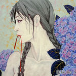 紫陽花こころ　F4　個人蔵/Sold