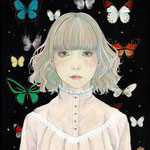 オバケ蝶々のいる情景　F3　Sold/個人蔵　PrivateCollection