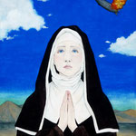 修道女と青い空　F6  問い合わせ可能/To inquire about this work,please contact  to  Gallery KUNIMTSU    http://gka.tokyo/