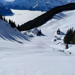Sicht zur Hütte und zum Nebelmeer