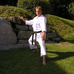 Karate im Garten der Ferienwohnung, Flims im Juli 2011