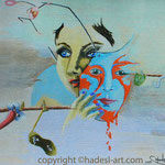 "MaskeFrau"...Acryl auf Holz 2011 (45x55 cm) verkauft